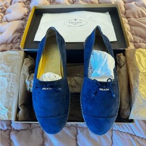 Prada Women's Navy Suede Espadrille
